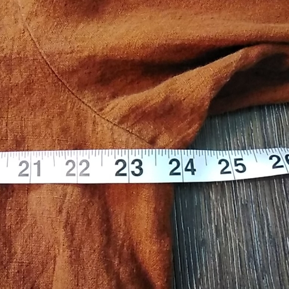 Flax maxi linen skirt and top brown button down - Picture 11 of 12